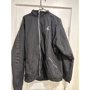 Nike Air Jordan Flight Windbreaker Jacket Black Full Zip Mens SKU 315